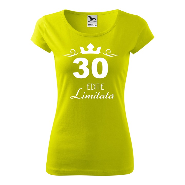 Tricou Dama, Personalizat "30 ani editie limitata", Verde, Marime XL