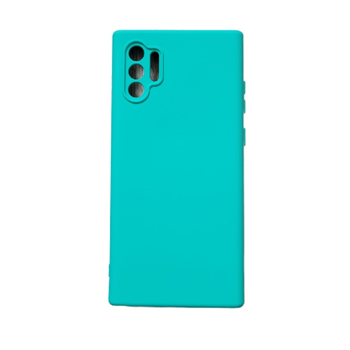 Противоударен силиконов капак с микрофибърна вътрешност, съвместим с Samsung Galaxy Note 10 Plus Turquoise