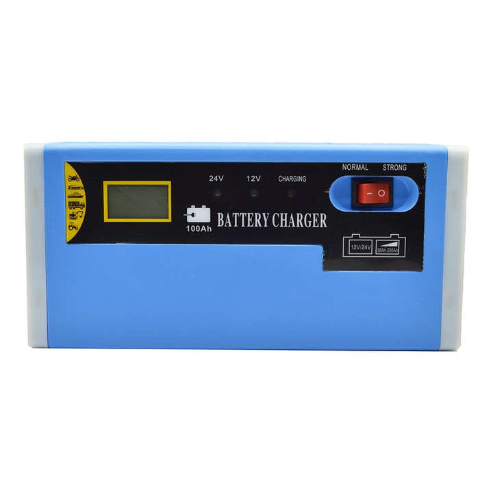 Autós egyenirányító, normál, LED kijelző, 10A, 12/24V