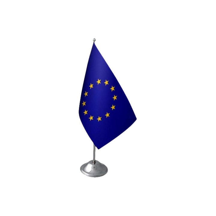Stegulet Uniunea Europeana, pentru birou, 15 x 24 cm, cu suport cromat
