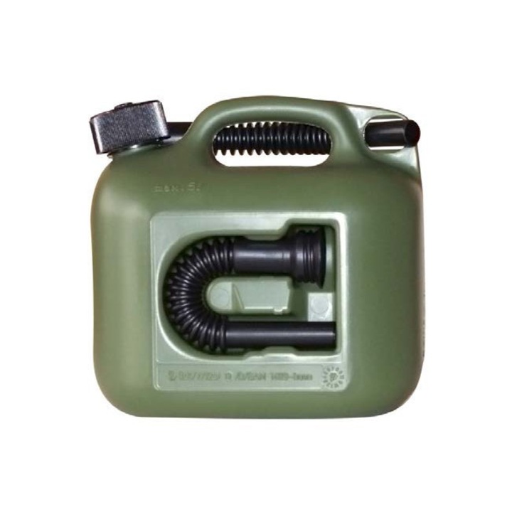 Canistra din plastic 5 L cu palnie si capac de siguranta care previne deschiderea accidentala