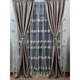 Set MASTEL 2 draperii black-out 2x100x245cm bej-nisip cu perdea brodata 300x245cm ivoire-bej model BR7, confectionate cu rejansa