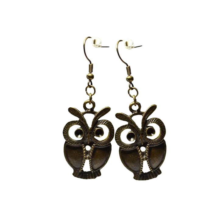 Set cercei dama, Model Bufnita, Bronz metalic