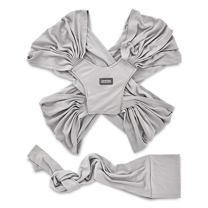 Sistem de purtare wrap elastic pentru bebelusi BabyJem, gri