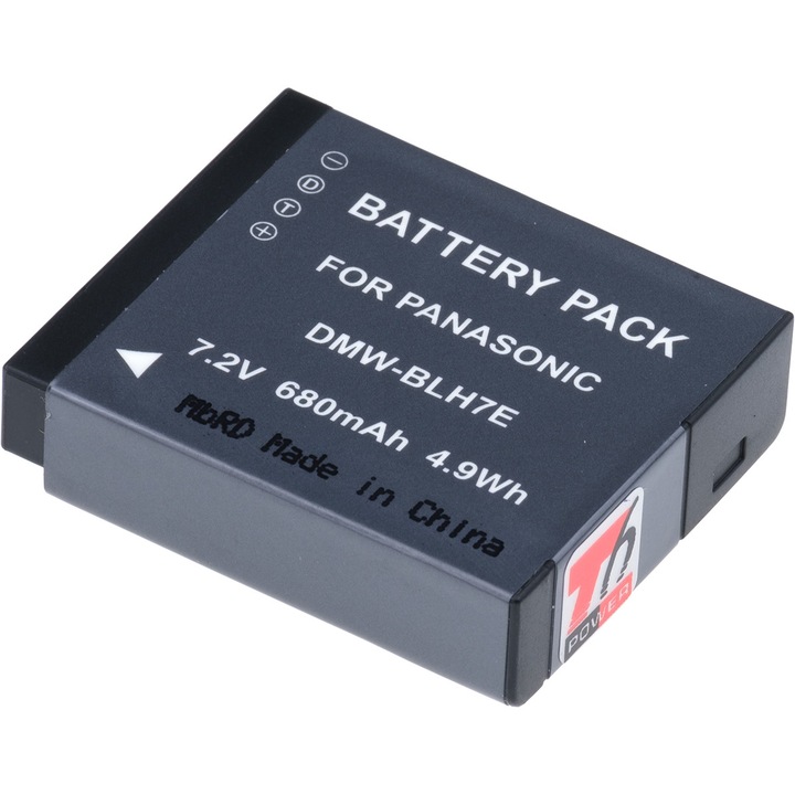 Baterie T6 Power compatibil cu Panasonic DMW-BLH7, 680mAh, 4,9Wh, negru