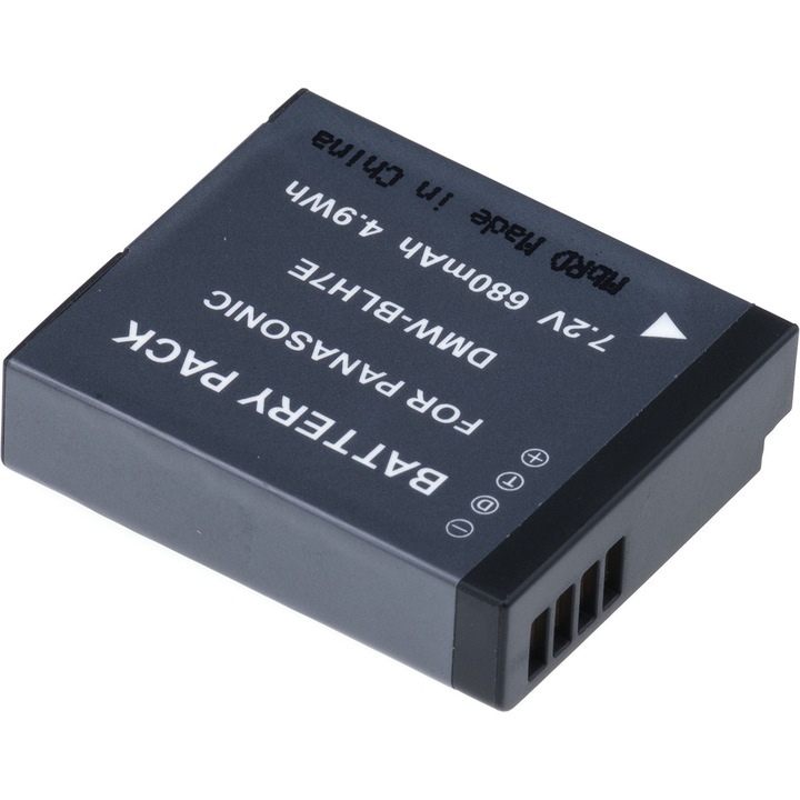 Akkumulátor T6 Power kompatibilis a Panasonic DMW-BLH7-tel, 680 mAh, 4,9 Wh, fekete