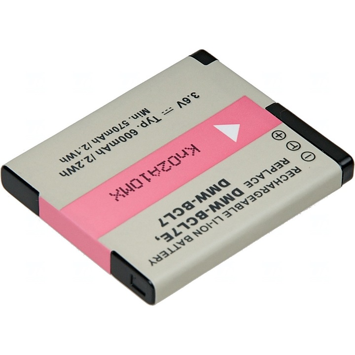 Baterie T6 Power compatibil cu Panasonic DMW-BCL7, 600mAh, negru