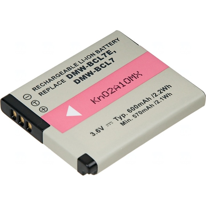 Baterie T6 Power compatibil cu Panasonic DMW-BCL7, 600mAh, negru