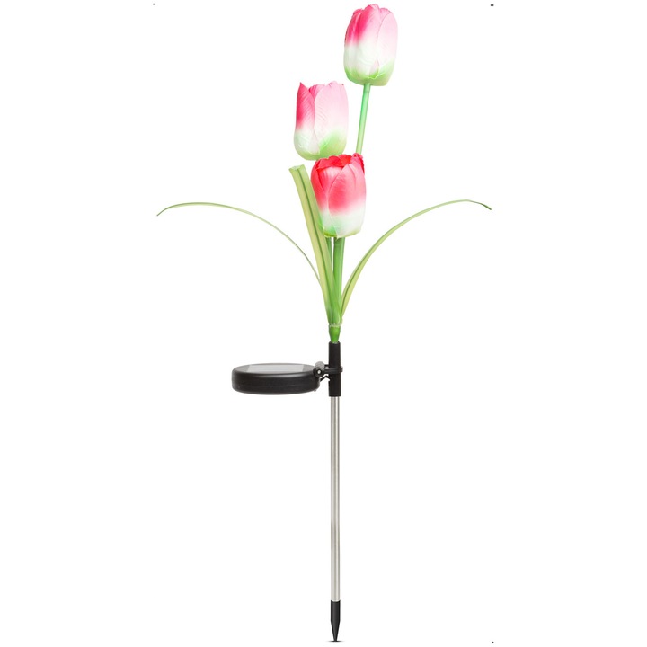 Garden of Eden 11721 LED napelemes lámpa csomag, virágmodell, 2 db, fehér fény, 600 mAh akkumulátor, IP44, 70 cm
