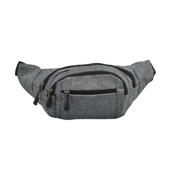 Keresztpántos táska 01705-3, 25/12/10 cm, Textil, Szürke