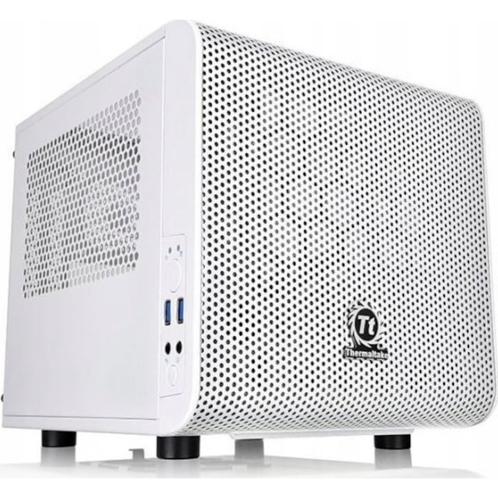 Компютърни кутии Thermaltake, Core V1 Snow Edition (CA-1B8-00S6WN-01), Mini ITX, бял