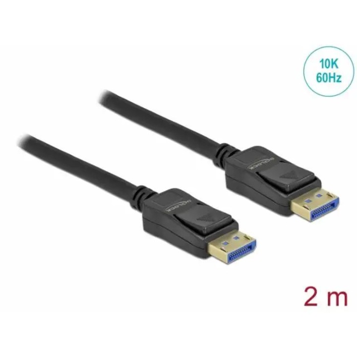 Cablu Delock DisplayPort 2.0 tata - DisplayPort tata, 10K, 2 m, negru