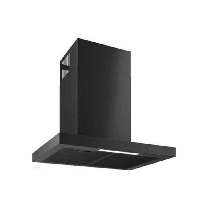 Hota Decorativa Inclinata Samus HSI635DLB, 1 Motor, Latime 60 cm, Filtru aluminiu, Negru