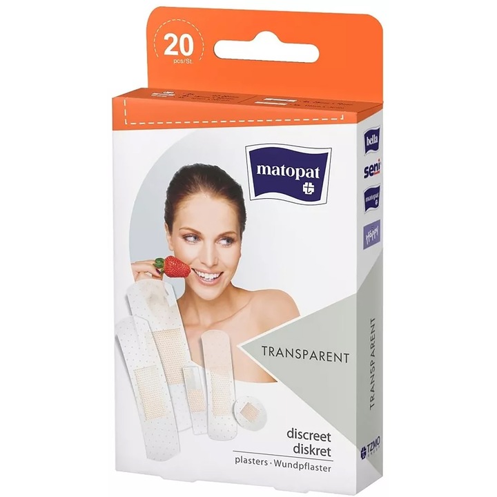 Plasturi transparenti Matopat, 20 Bucati