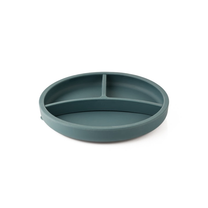 Szilikon tányér elválasztóval, öko gazfickó, kékeszöld