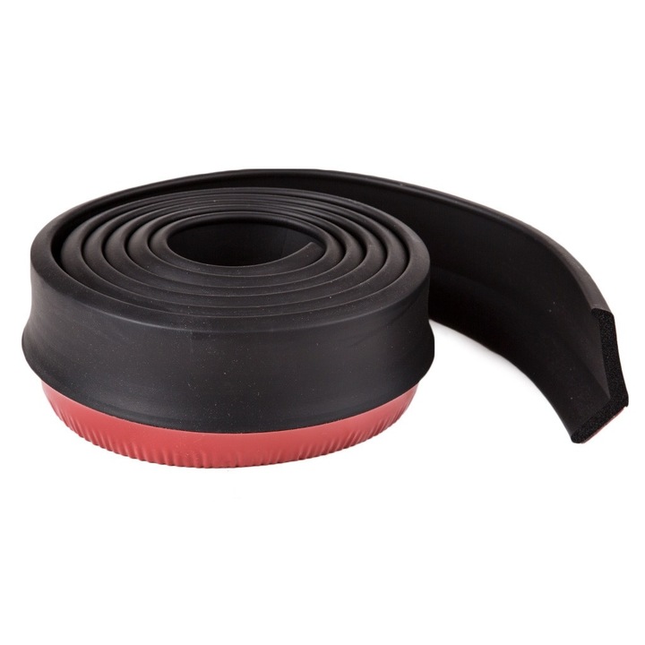 Protectie spoiler, prelungire bara fata/spate din cauciuc, culoare NEGRU