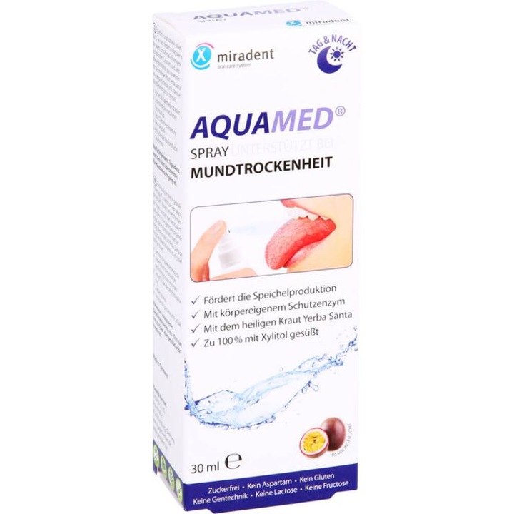 Szájspray, Miradent, Aquamed, hidratáló kezelés xerostomia ellen, 30 ml