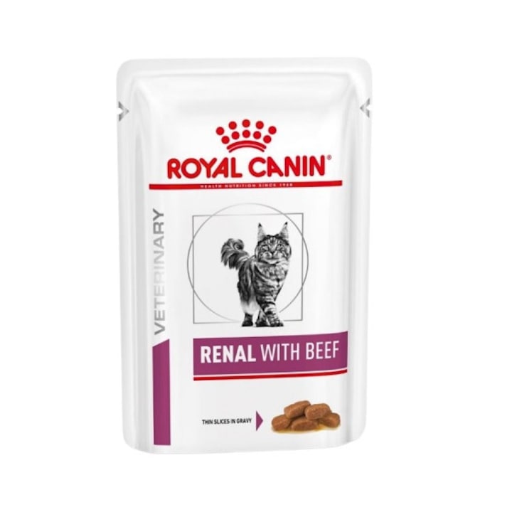 Set 12 plicuri Hrana umeda pentru pisici Royal Canin Renal Vita, 85 g