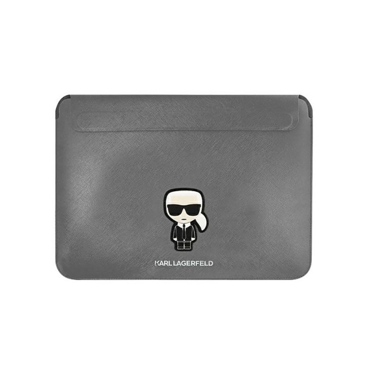Karl 40253 Lagerfeld Saffiano Laptoptáska, Kompatibilis Laptop / Macbook, 16 hüvelyk, Ezüst