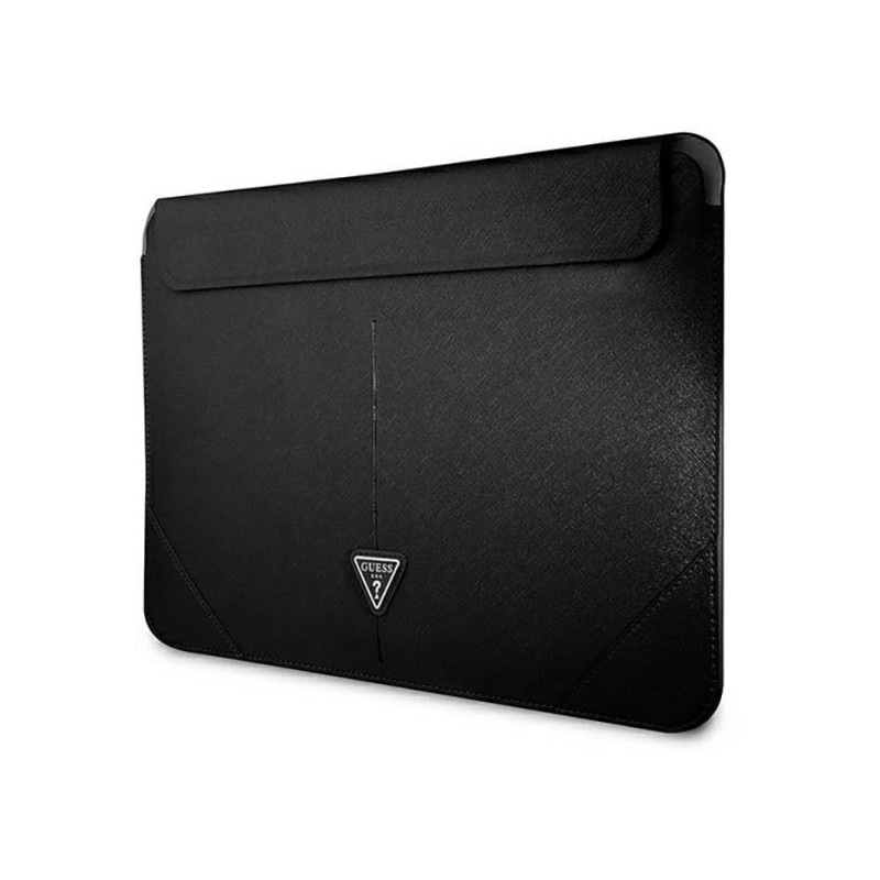 Husa Premium Guess Sleeve Saffiano Triangle Logo, Compatibila Cu Laptop / Macbook Pro / Air 13 Inch, Negru - 39868
