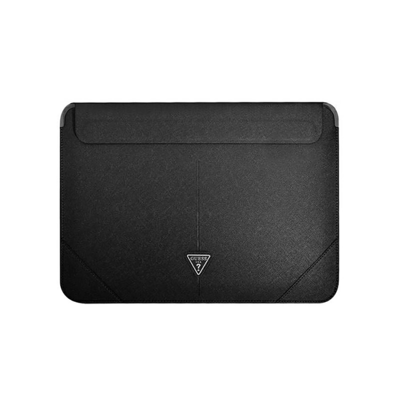Husa Premium Guess Sleeve Saffiano Triangle Logo, Compatibila Cu Laptop / Macbook Pro / Air 13 Inch, Negru - 39868