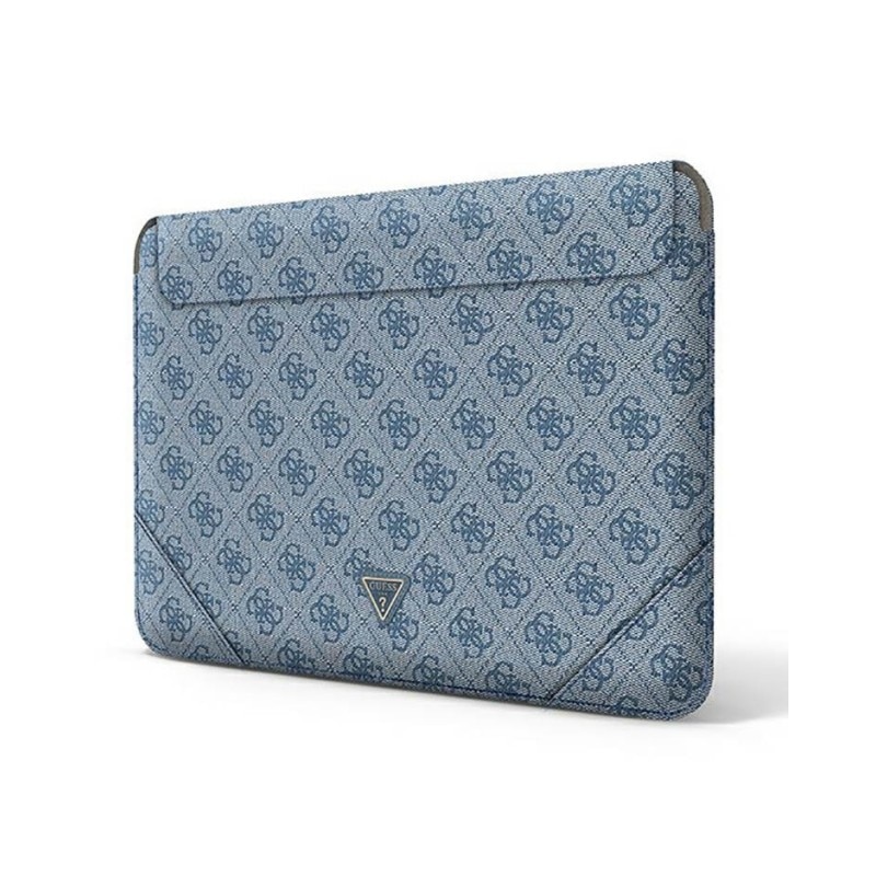 Husa Premium Guess Sleeve Uptown Triangle Logo, Compatibila Cu Laptop / Macbook 16 Inch, Albastru - 39998