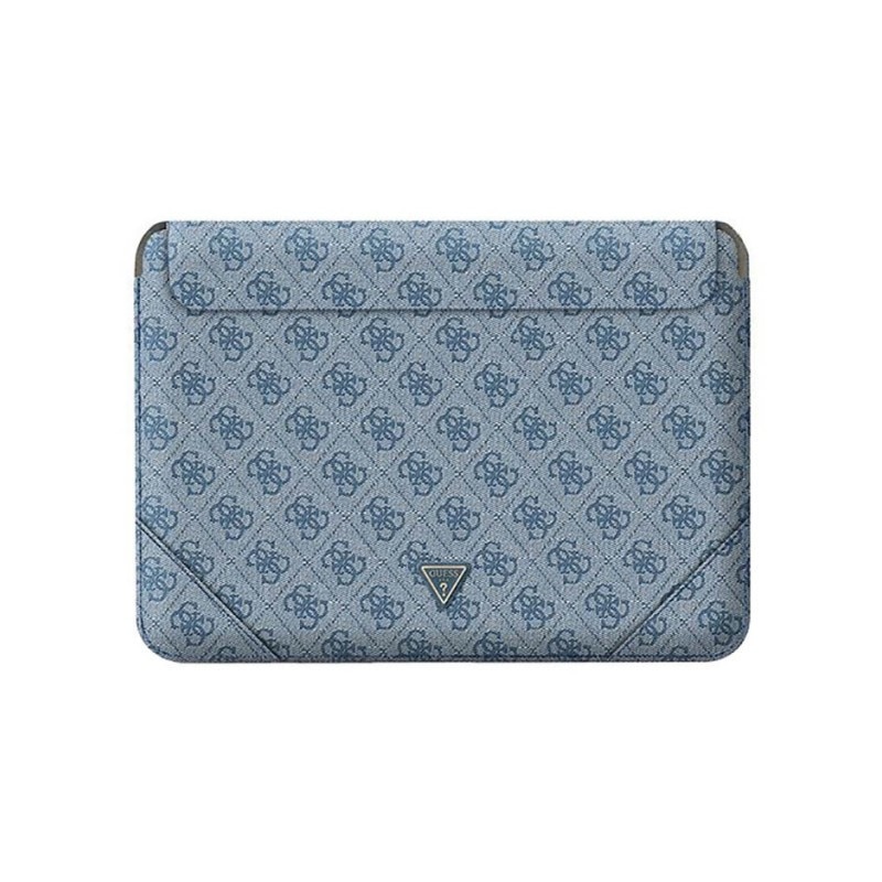 Husa Premium Guess Sleeve Uptown Triangle Logo, Compatibila Cu Laptop / Macbook 16 Inch, Albastru - 39998