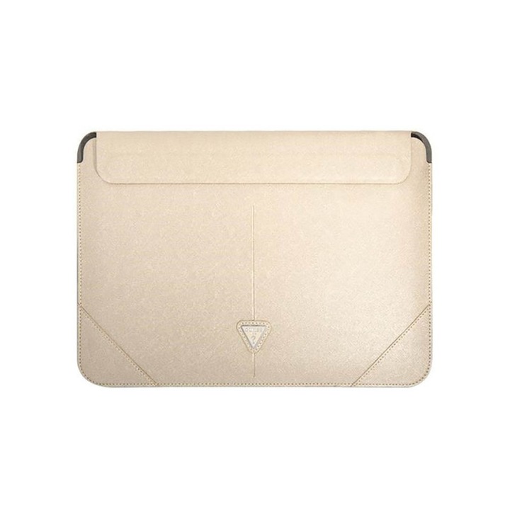 Guess Sleeve Saffiano Triangle Logo Prémium Táska, Laptop / Macbook Pro / Air, 13 ", krémszínű