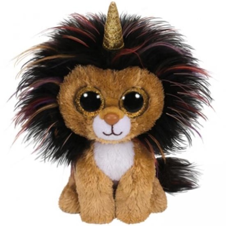 Jucarie de plus Ty - Beanie Boos, Ramsey, leul cu corn, 24 cm