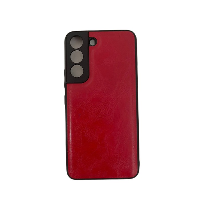 Husa compatibila cu Samsung Galaxy S22 5G, pentru spate din piele ecologica, Rosu