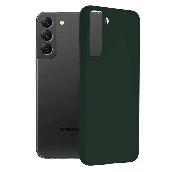 Кейс за Samsung Galaxy S22 Plus 5G, Силиконов, Тъмно зелен