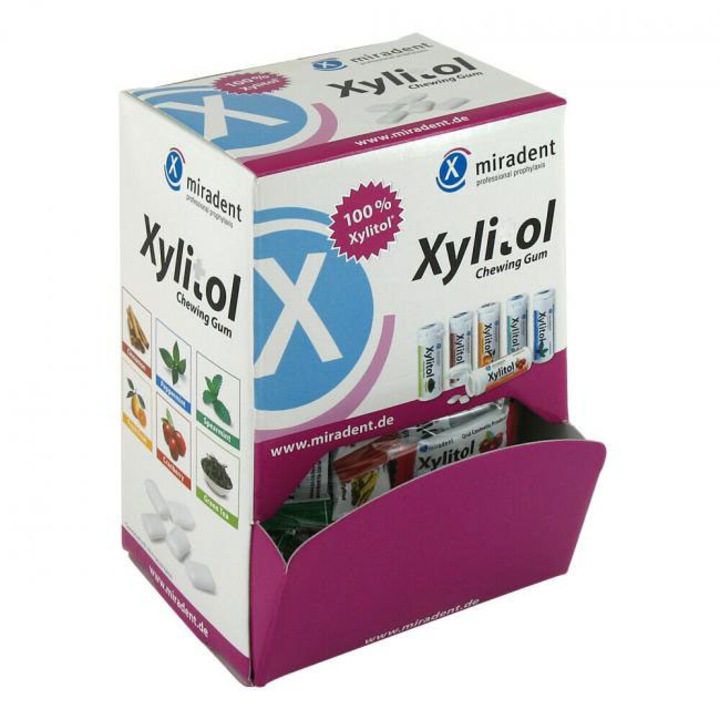 Set 200x Gume de Mestecat, Miradent, Xylitol, pentru Ingrijirea Dentara a Copiilor, 6 Arome