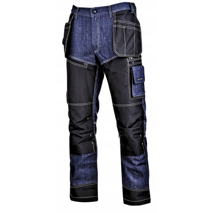 Дънкови работни панталони, Lahti, памук/полиестер, синьо/черно, XL