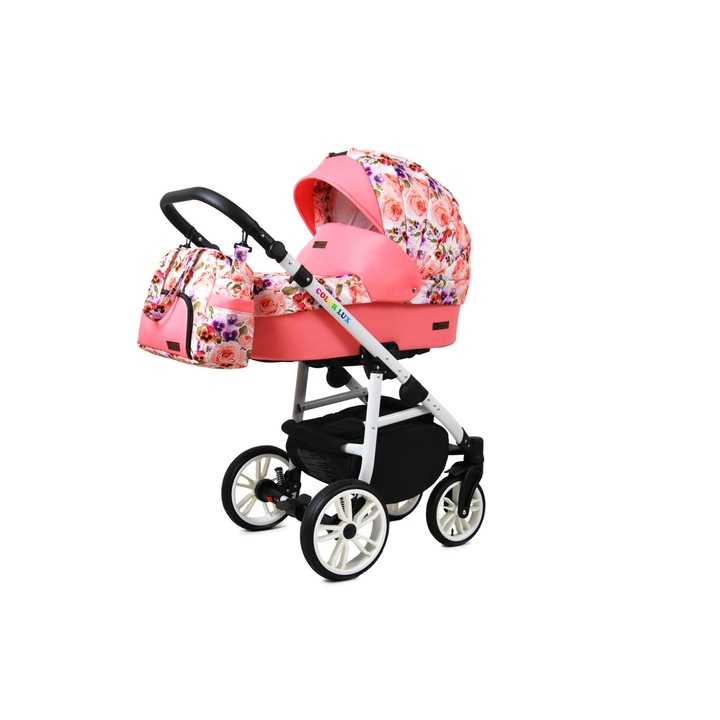 Colorlux 4 az 1-ben babakocsi, BabyLux, alumínium / pamut, 9/10/15 kg, rózsaszín