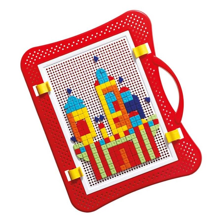 Образователна игра за деца, тип мозайка, включва 280 части, форма на таблет с дръжка, стимулира въображението, 3 години+, многоцветна
