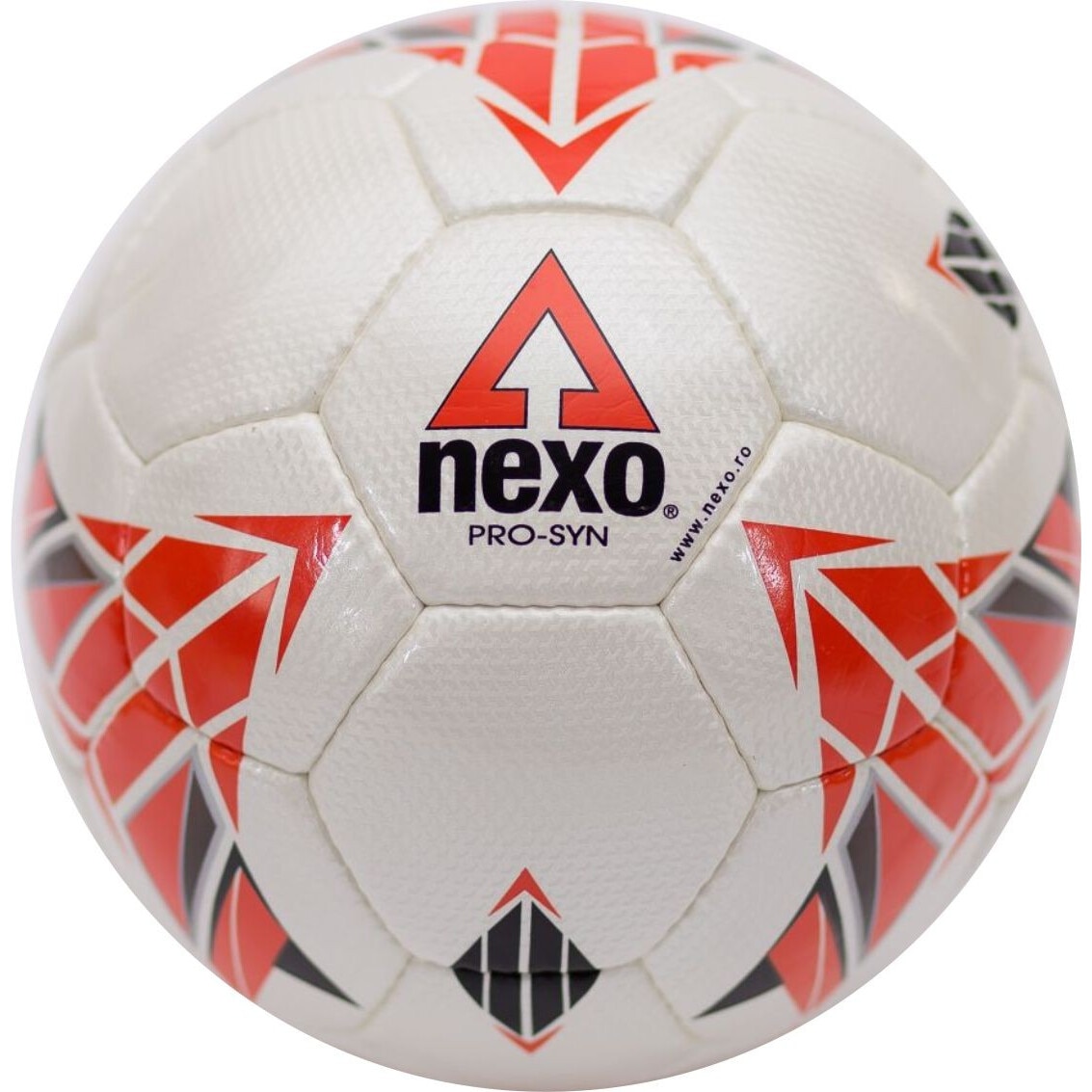 Minge fotbal NEXO Pro Syn Thunder, Alb/Rosu, Marime 5