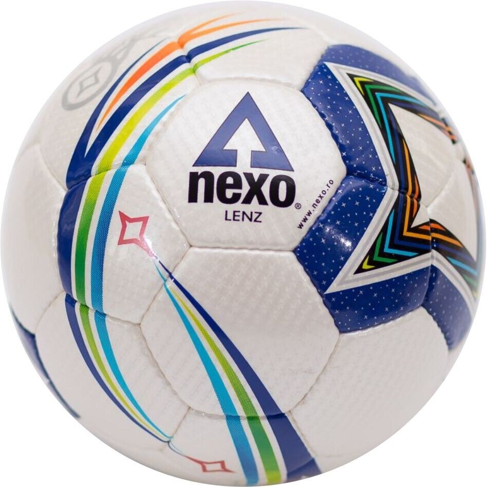Minge fotbal NEXO Lenz, Alb/Albastru, Marime 5