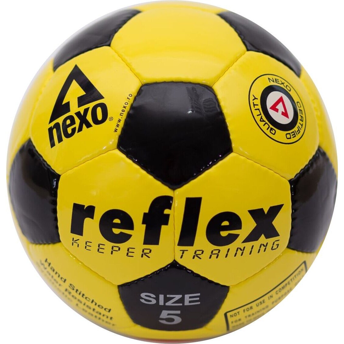 Minge fotbal antrenament portari NEXO Reflex, Negru/Galben, Marime 5