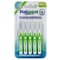 5 Periute interdentare PlakKontrol 0,4 mm culoare Verde Flexi Brush made in Italy