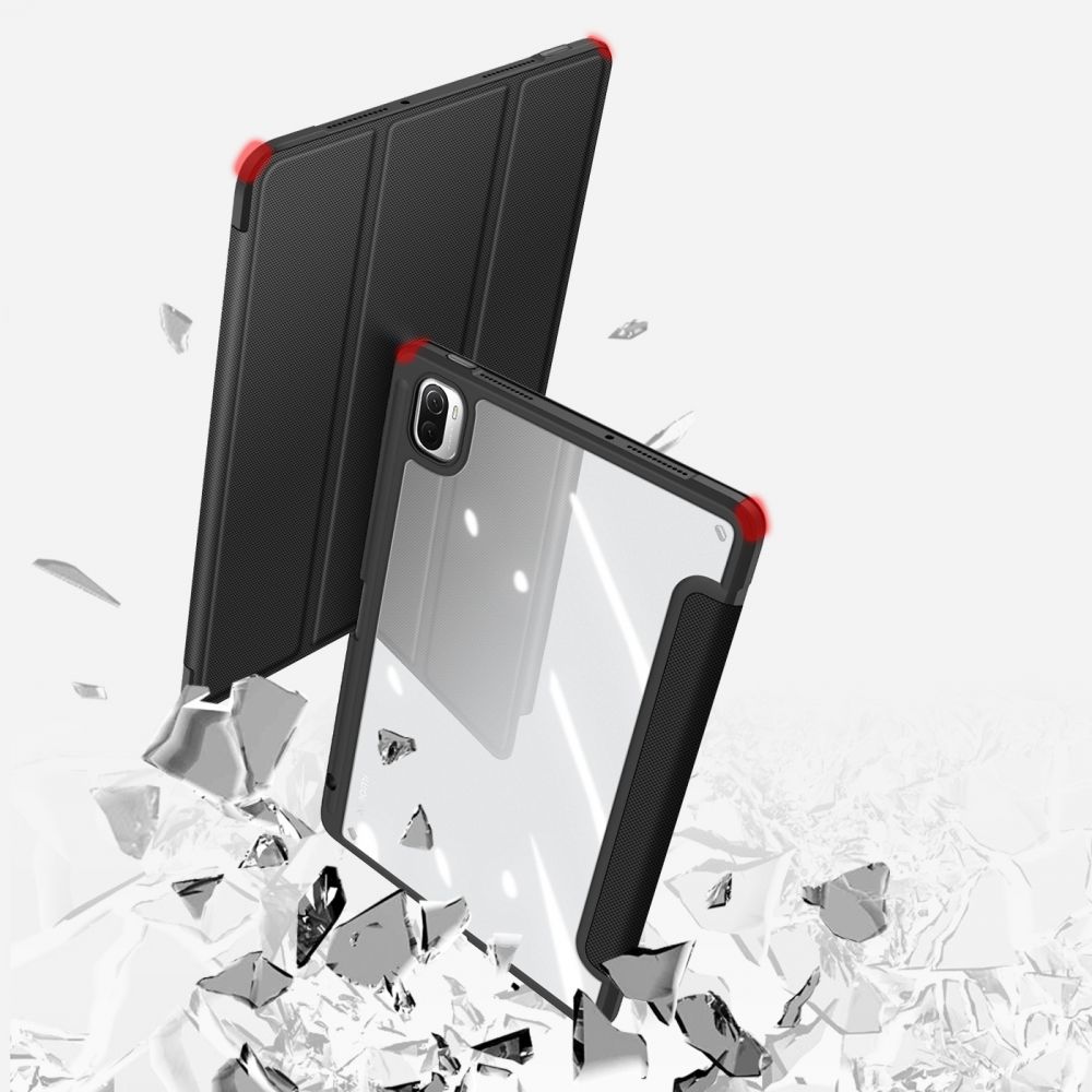 Husa Smart Case cu Auto Sleep/Wake, TPU Flexibil, Suport Stylus, Compatibila cu Huawei MatePad T10 9.7” / T10s 10.1” (2021), Spate Translucid, Negru
