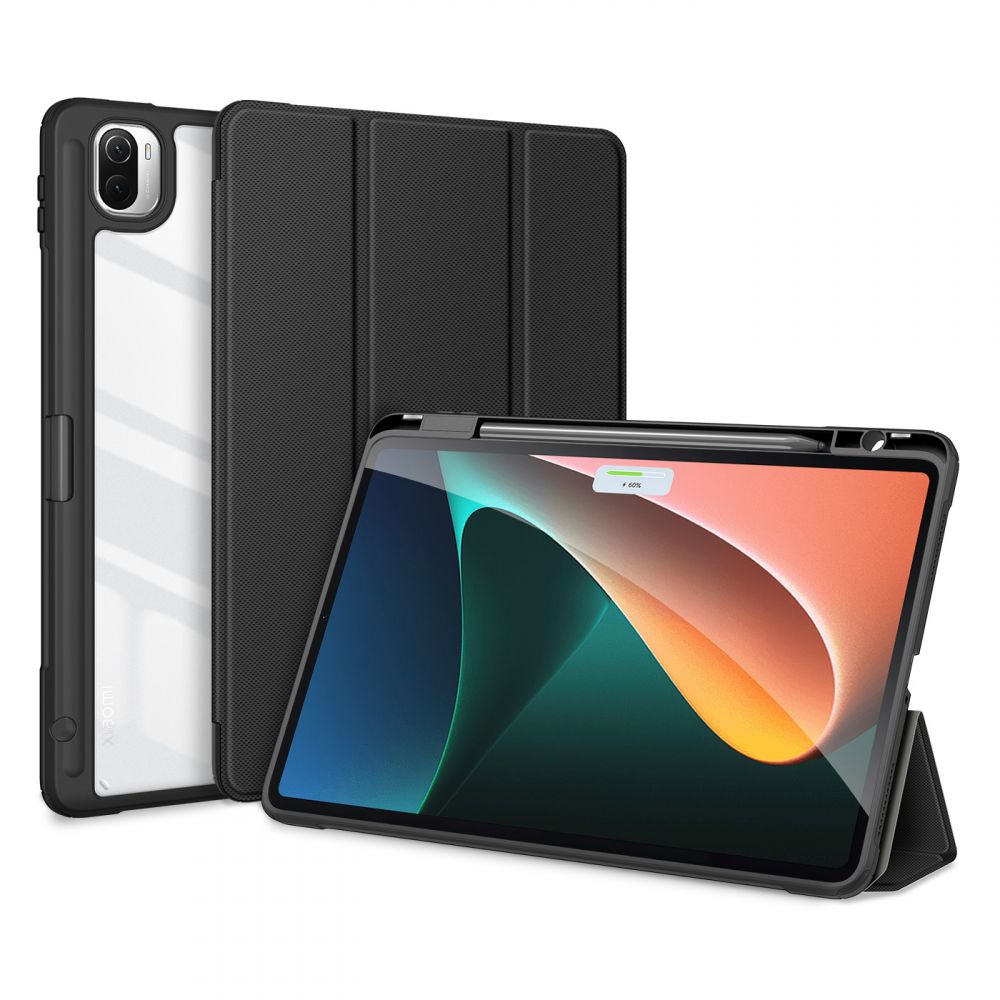 Husa Smart Case cu Auto Sleep/Wake, TPU Flexibil, Suport Stylus, Compatibila cu Huawei MatePad T10 9.7” / T10s 10.1” (2021), Spate Translucid, Negru