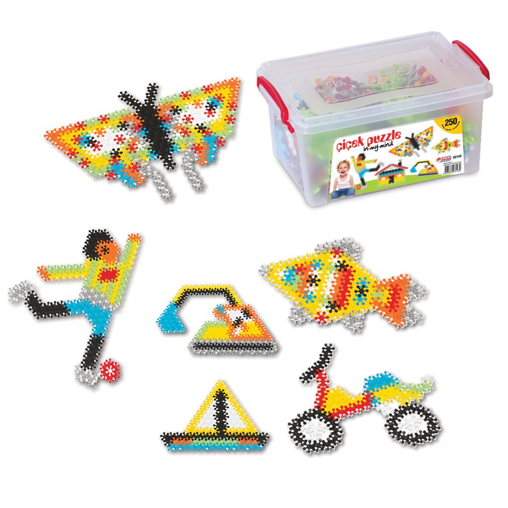 packet Freeze container Joc Educativ pentru Copii, Flower Puzzle, Include 250 Piese in Forma de  Floare, Cutie Depozitare cu Maner, Stimuleaza Imaginatia, 3ani+, Multicolor  - eMAG.ro