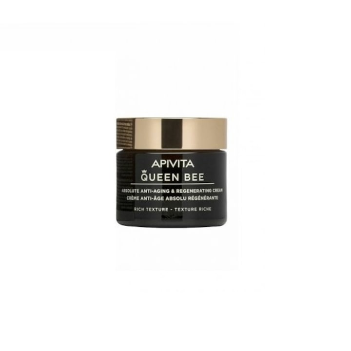 Crema suprema anti-imbatranire si regenerare cu textura bogata Queen Bee, Apivita, 50 ml