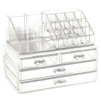 Organizator de cosmetice cu 4 sertare si compartimente multiple, Frandis, plastic