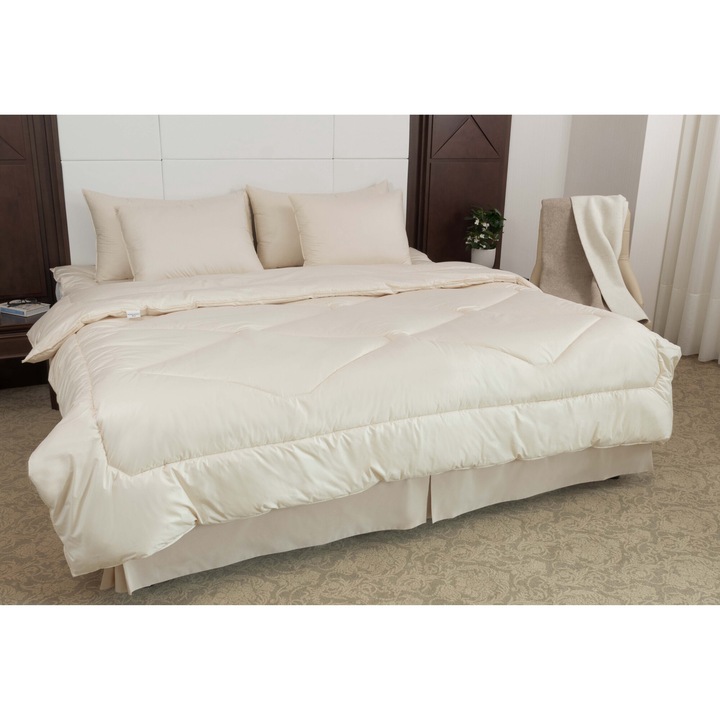 Pilota Confort Merino - Nivel Caldura 3, 160x220 cm, umplutura Lana Merinos si invelis Bumbac Organic