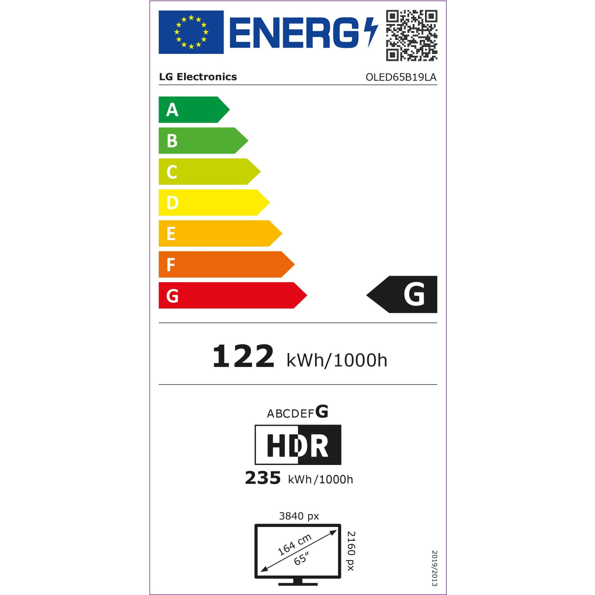 Televizor OLED LG 65B19LA, Smart TV 4K, α7 Gen4 4K AI-Prozessor, 164 cm, negru