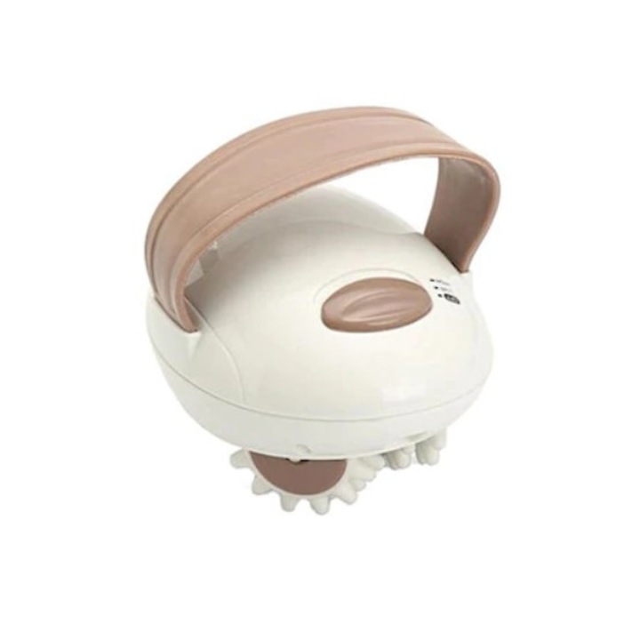 FOXMAG24 антицелулитен масажор, електрически, 6 въртящи се колела, 2 степени на скорост, бял