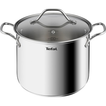 Oala cu capac de sticla Tefal Intuition 22 cm, 6L, otel inoxidabil, inductie