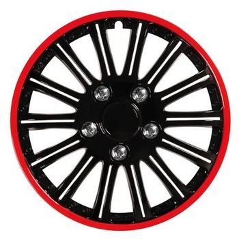 Set capace roti Lampa C-118, 14 inch, Negru/Rosu Set capace roti Lampa C-118, 14 inch, Negru/Rosu