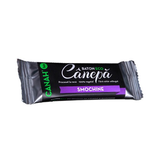 Baton cu Seminte de Canepa si Smochine Bio 48 g, Canah